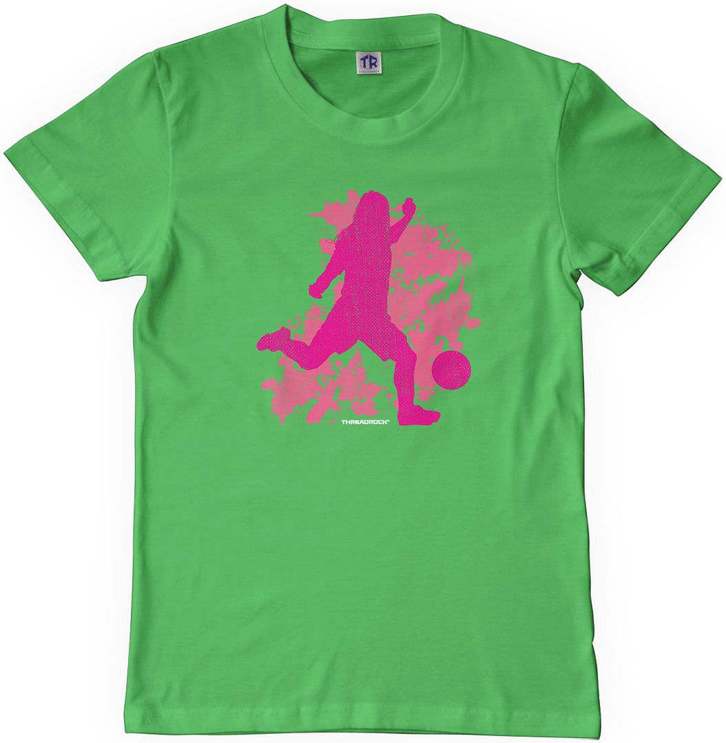 Threadrock Girls Soccer Player Youth TShirt Kids Team Sports Cool